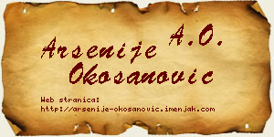Arsenije Okošanović vizit kartica